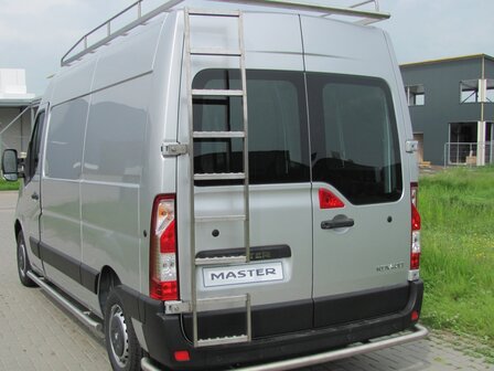 RVS Ladder Renault Master (&#039;10&gt;), 180&deg; deur, H2, montage links of rechts