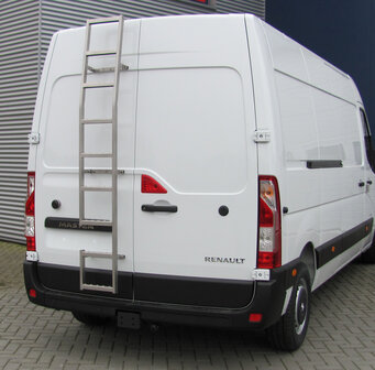 RVS Ladder Mercedes Sprinter (&#039;18&gt;), 270&deg; deur, H1 en H2 montage op rechterkant linkerdeur