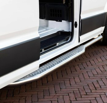 RVS Side-bar set Peugeot Boxer (&#039;06&gt;) L2, WB 3450, type PD opstap bij schuifdeur rechts